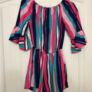 Pink Lily Vibrant Striped Jumpsuit